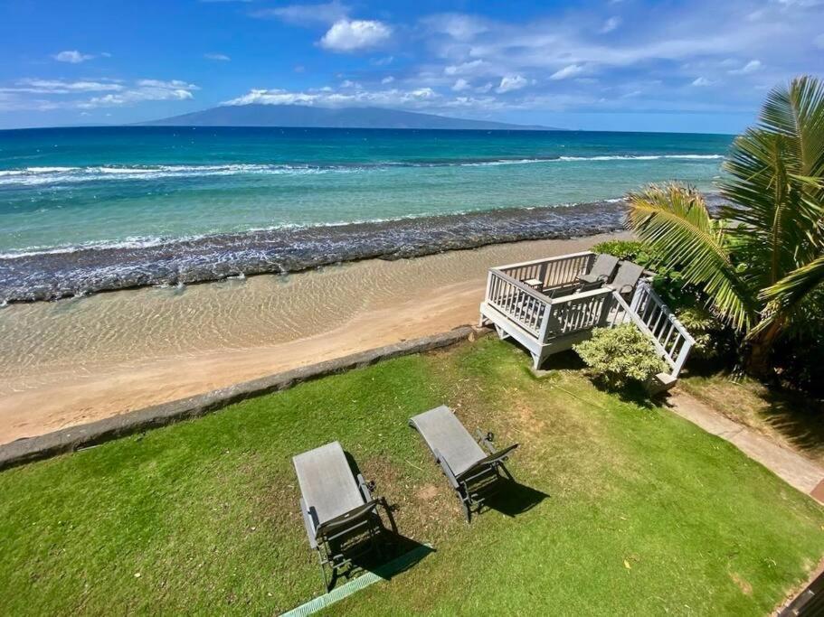 Ferienwohnung Oceanfront With Aircon-Hear The Waves-Amazing Views-Wifi Lāhainā Exterior foto